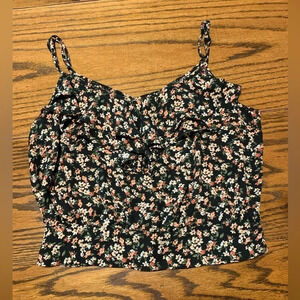 Forever 21 black floral camisole size medium